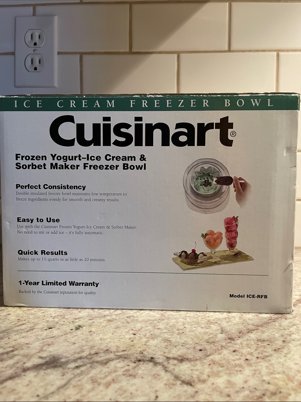 Cuisinart Silver Ice Cream Freezer Bowl - Picture 2 of 8